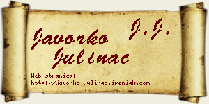 Javorko Julinac vizit kartica